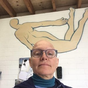 Ilse Black, contemporary ceramic artist in her studio