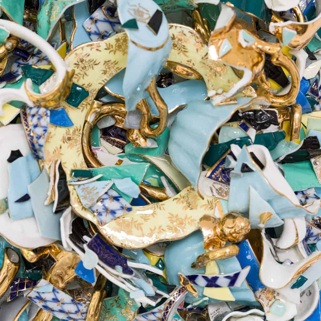 Sandra Shashou, Blue Roses, Flowers and Tea, 2020, Janet Rady Fine Art