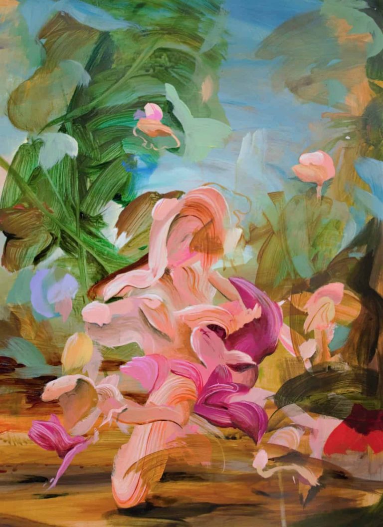 Iain Andrews, Briar Rose III, 2021, Acrylic on paper 44 x 32cm, Janet Rady Fine Art