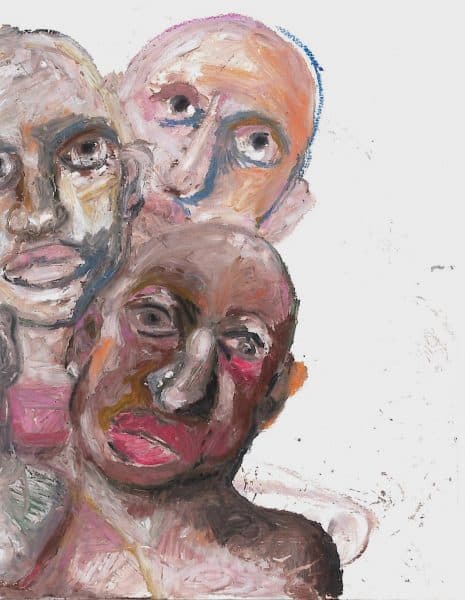 Jade van der Mark, Together But Separated 4, 2021, Oilstick on paper, 30x20cm Janet Rady Fine Art