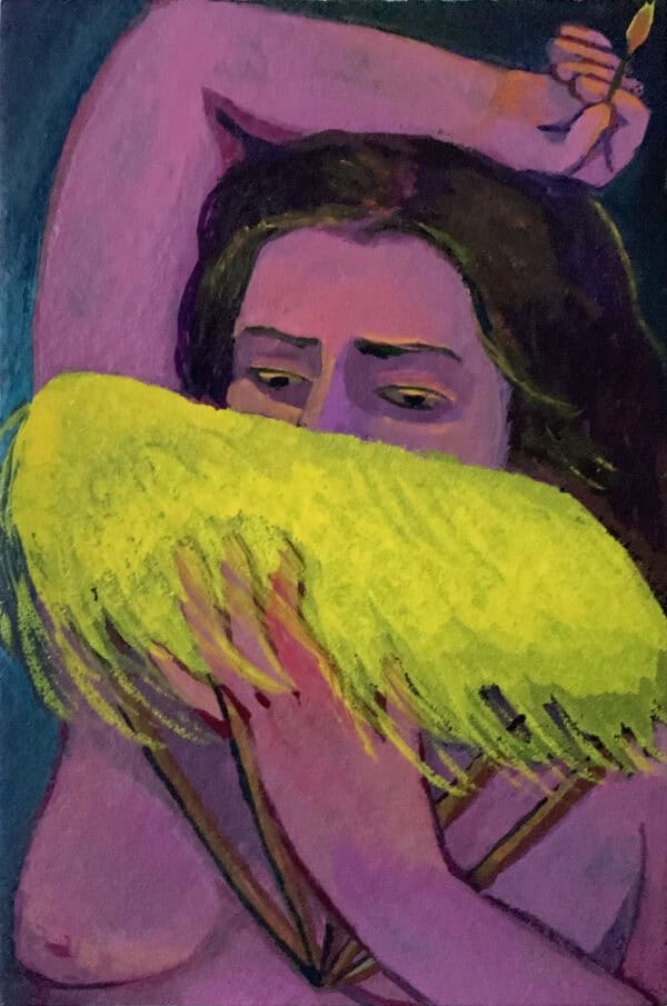 Lindsey Jean McClean, Fur Fan, 2021, Watercolour on paper, 6.5 x 9.5cm, Janet Rady Fine Art