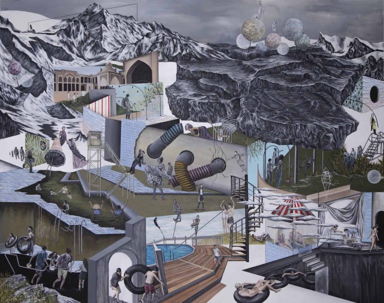 Jinoos Misaghi, Untitled, 2021, Acrylic on canvas, 160x200 cm Janet Rady Fine Art