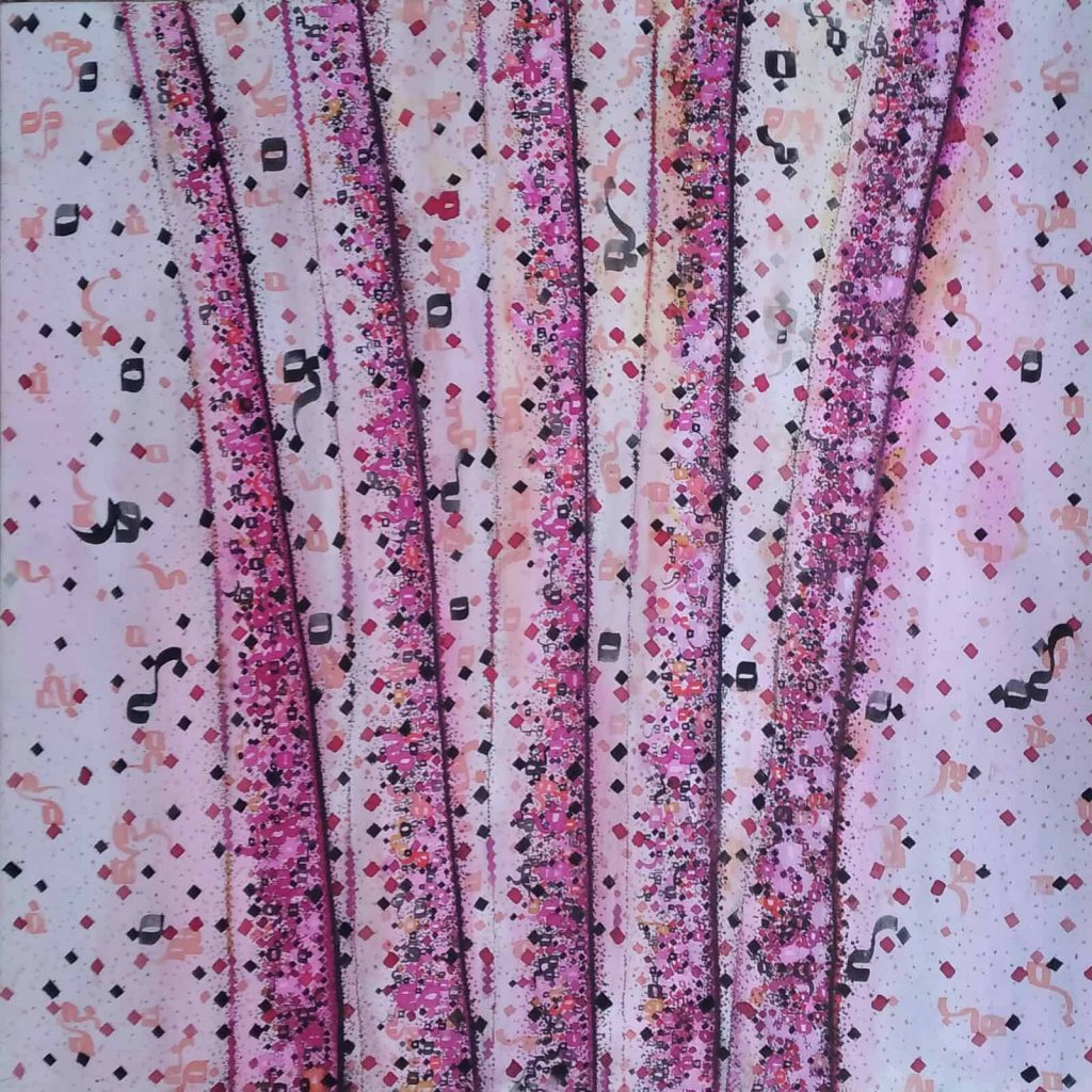 Padideh Dehdari, Untitled, 2018, Ink on canvas, 22-20 Janet Rady Fine Art