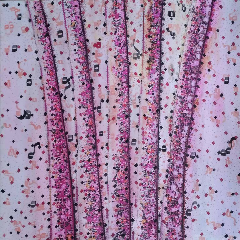 Padideh Dehdari, Untitled, 2018, Ink on canvas, 22-20 Janet Rady Fine Art