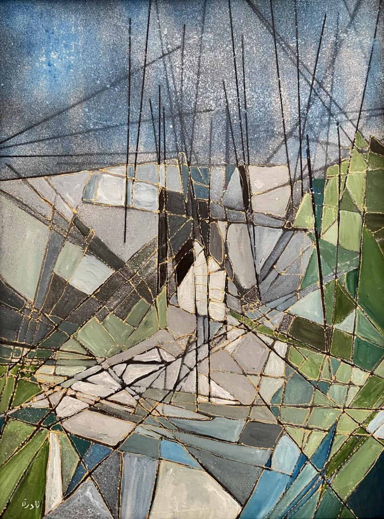 Nadira Azzouz Blue Landscape, 2010 Acrylic on canvas 60x45cm Janet Rady Fine Art