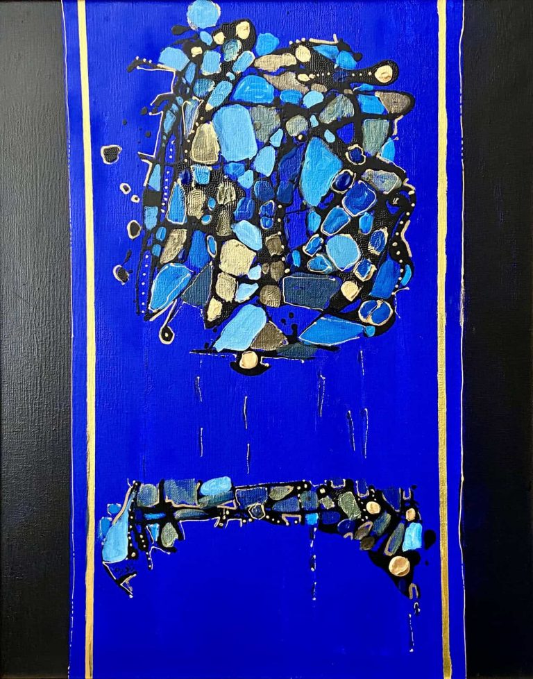 Nadira Azzouz David's World, 2007 Mixed media on canvas 50x40cm Janet Rady Fine Art