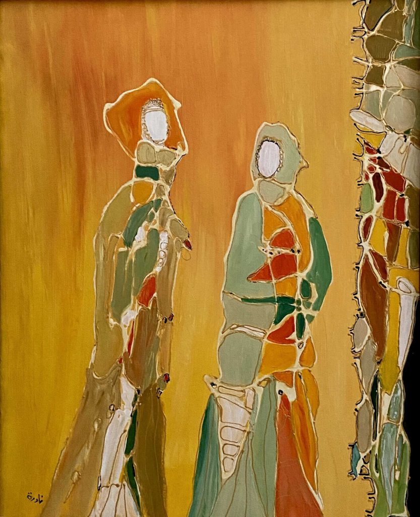Nadira Azzouz Going To The Market 2010 Oil on canvas 50x40cm Janet Rady Fine Art