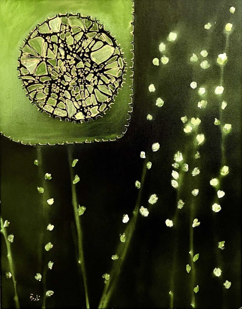 Nadira Azzouz Harvest Moon 1 2009 Oil on canvas 50x40cm Janet Rady Fine Art