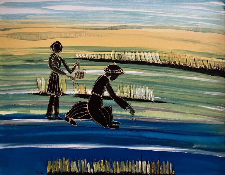 Nadira Azzouz, Rice Fields 2010, Oil on canvas 40x50cm Janet Rady Fine Art