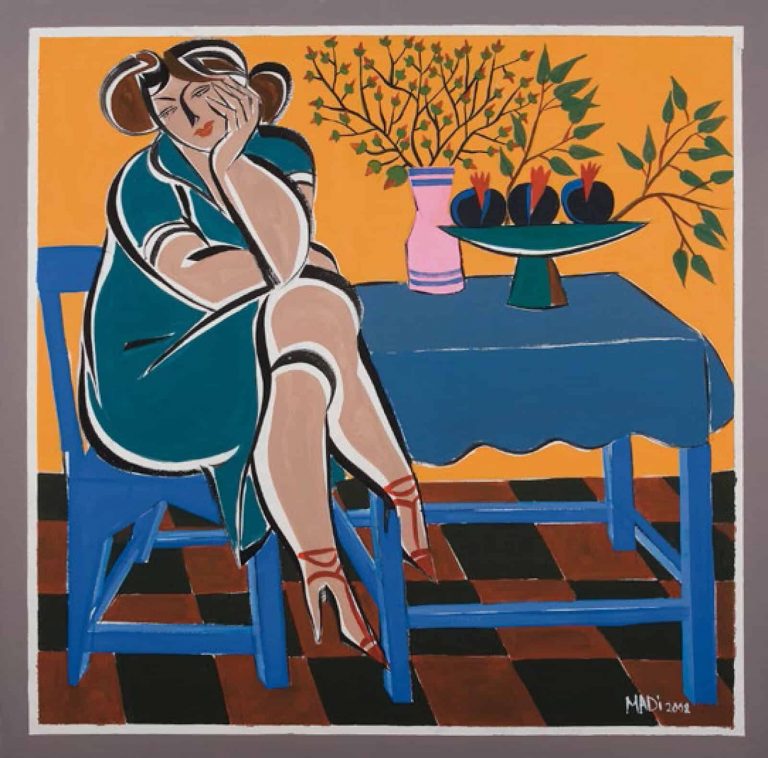 Hussein Madi, L'Attente 4 Pigmented giclée on canvas, 50x50cm Janet Rady Fine Art