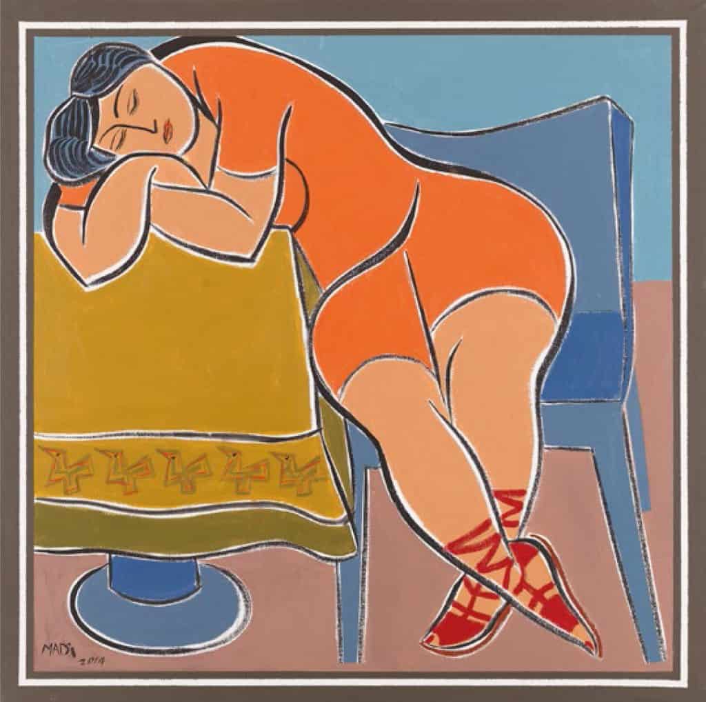 Hussein Madi L'Attente 5, Pigmented giclée on canvas, 50x50cm Janet Rady Fine Art