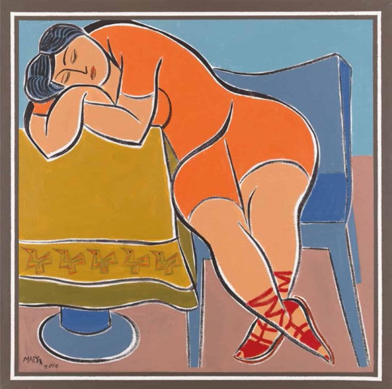 Hussein Madi L'Attente 5, Pigmented giclée on canvas, 50x50cm Janet Rady Fine Art