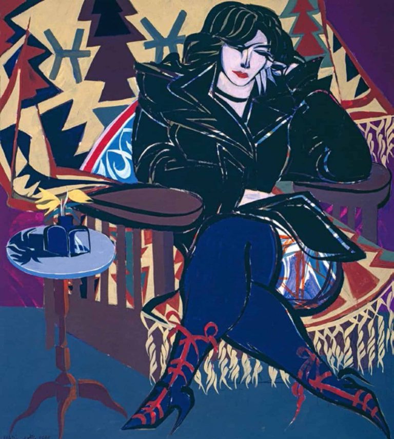 Hussein Madi, Rime en Veste Noire, Pigmented giclée on canvas, 56x50cm Janet Rady Fine Art