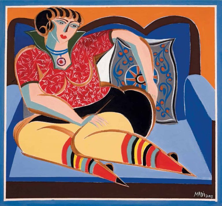 Hussein Madi, Yellow Stockings, Pigmented giclée on paper, 61x63cm Janet Rady Fine Art