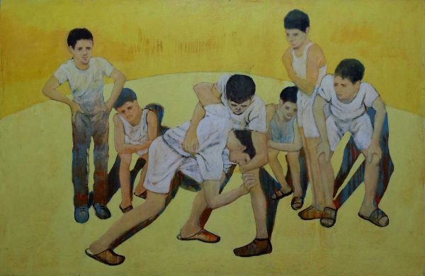 Shadi Abousada, Adolescent, 2021, Mixed media on canvas Janet Rady Fine Art