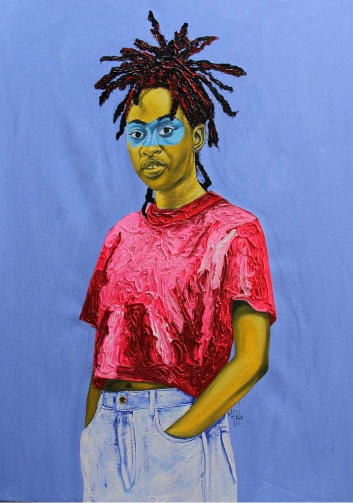 Theophilus Tetteh Big Girl's Thing, 2022 Janet Rady Fine Art