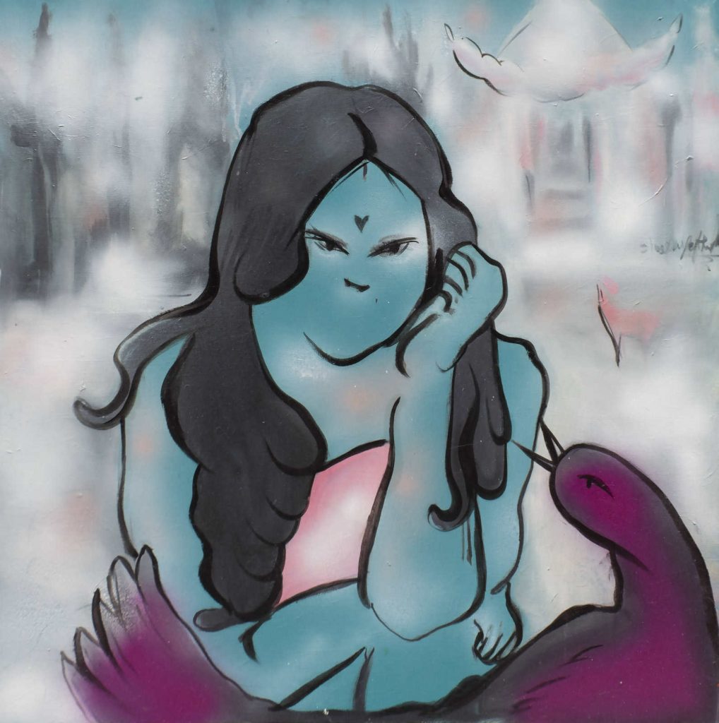 Shaqayeq Ahmadian, Grow In Silence, 2022, 70x70cm Janet Rady Fine Art