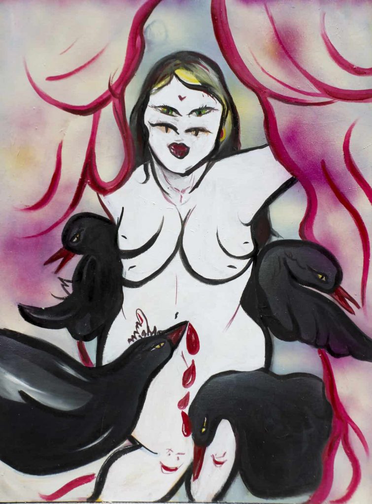 Shaqayeq Ahmadian, I Am Ready For A Miracle, 2022, 80x60cm Janet Rady Fine Art