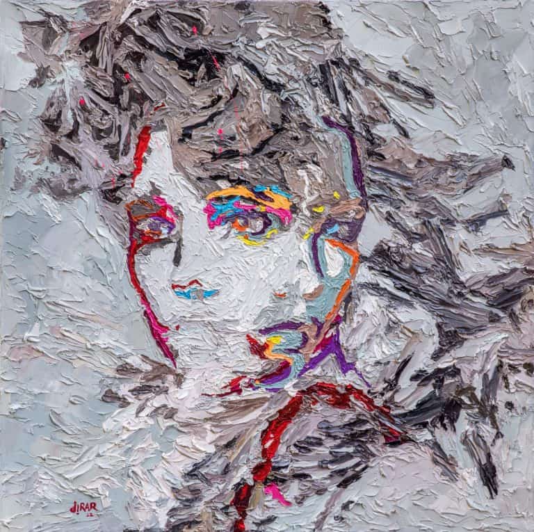 Hossam Dirar, Myself and Me 8, 2022, Oil on canvas,80x80cm Janet Rady Fine Art