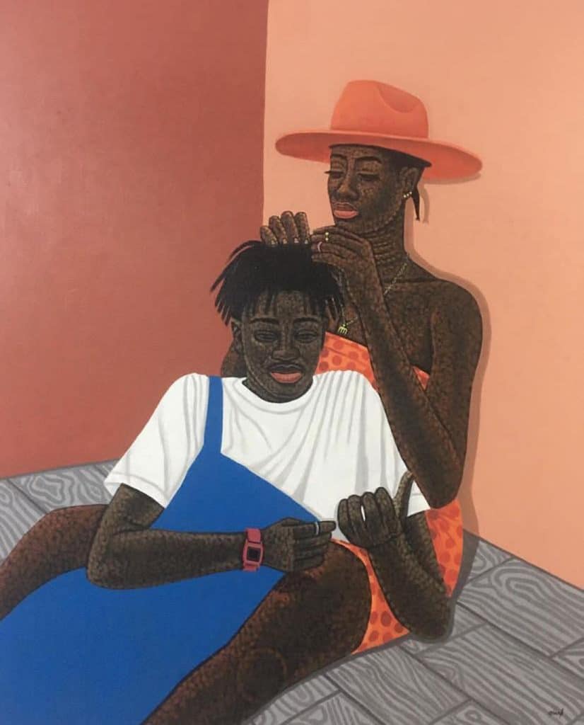 Osman Salifu, Love is Beautiful, 2022, Acrylic on canvas 152.4x119.4cm Janet Rady Fine Art